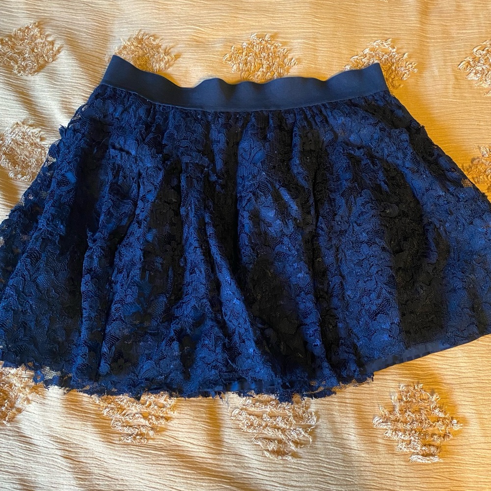 Elle Blue Ruffled Mini Skirt Cocktail
